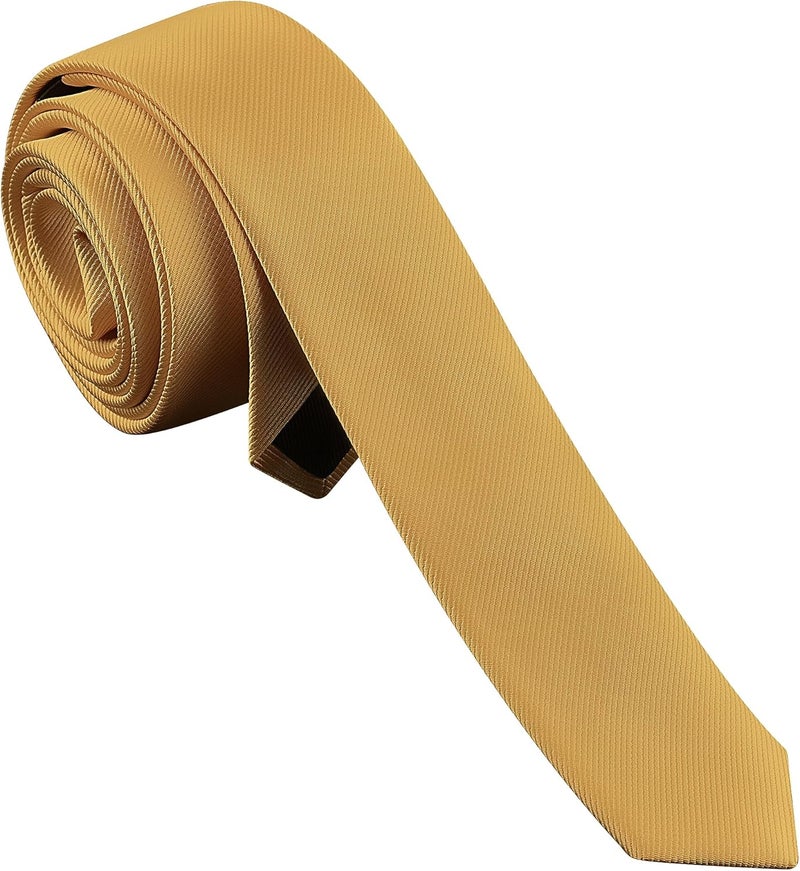 Branduce Men's Skinny Ties Solid Color Formal Neckties 1.58" (4CM) Slim Ties For Men - Image 1